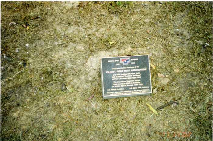 Regimental plaque at Creswick, Victoria on day of its unveiling 17 Novemember 2002
