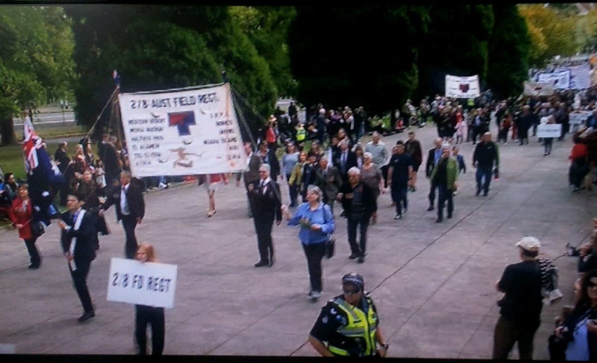 Anzac Day 2018, marching, 2/8 in view