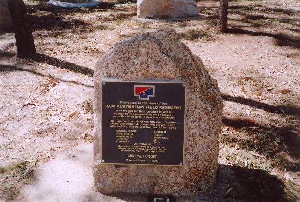Regimental plaque at Rocky Creek Memorial, Queensland