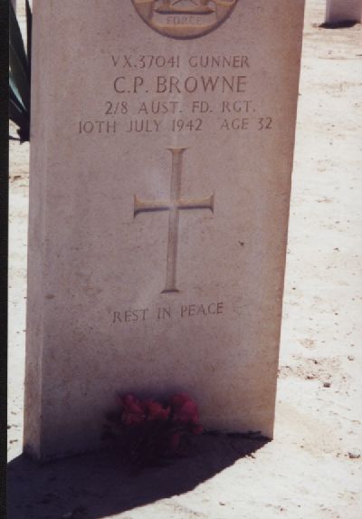 Gravestone of C.P. Browne at El Alamein