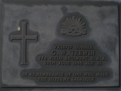 Headstone of George William Trewin